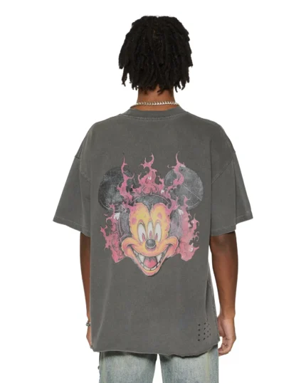 Charcoal Ksubi Fuego Ekcess SS T-Shirt Back
