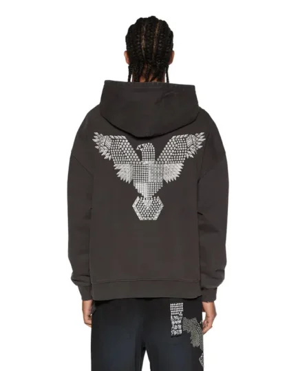 Faded Black Ksubi Eagle Ekcess Hoodie Back