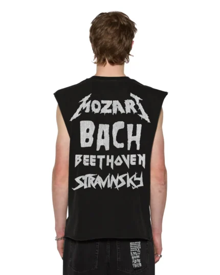 Jet Black Ksubi Line Up Ekcess Cut Off T-Shirt Back